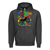 Charcoal Heather autism crusher Zipper Hoodie - RanaPortraitStore