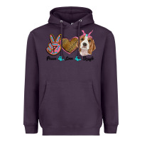 Plum peace love beagle Heavyweight Hoodie - RanaPortraitStore