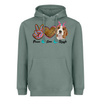 Sage peace love beagle Heavyweight Hoodie - RanaPortraitStore