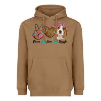 Toasted Coconut peace love beagle Heavyweight Hoodie - RanaPortraitStore
