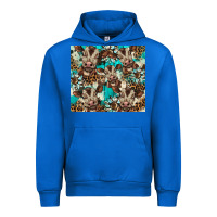 Cobalt western cowhide sunflower baby cow Urban Hoodie - BarkalooDesign