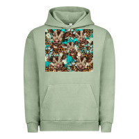 Pigment Oil Green western cowhide sunflower baby cow Urban Hoodie - BarkalooDesign