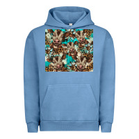 Pigment Pebble Blue western cowhide sunflower baby cow Urban Hoodie - BarkalooDesign