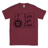 Burgundy lets get lost Classic Tee - Unal Design
