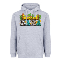 Heather Grey blessed mama Heavyweight Hoodie - Zillion Design Studio