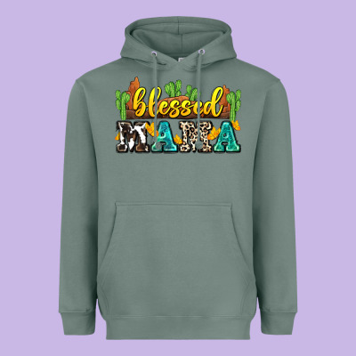 Blessed Mama Heavyweight Hoodie Designed By Zillion Design Studio