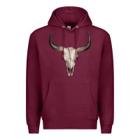 Burgundy bullskull Premium Hoodie - Artiststas