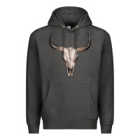 Charcoal Heather bullskull Premium Hoodie - Artiststas