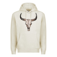 Oatmeal Heather bullskull Premium Hoodie - Artiststas