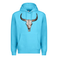 Ocean Blue bullskull Premium Hoodie - Artiststas
