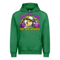 Emerald doge coin to the moon 80's retro sunset Urban Hoodie - Jasminsmagicworld
