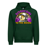 Forest Green doge coin to the moon 80's retro sunset Urban Hoodie - Jasminsmagicworld