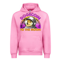 Fuchsia Pink doge coin to the moon 80's retro sunset Urban Hoodie - Jasminsmagicworld