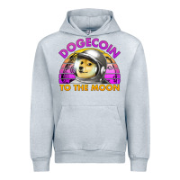 Heather Grey doge coin to the moon 80's retro sunset Urban Hoodie - Jasminsmagicworld