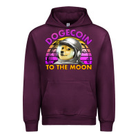 Mauve Wine doge coin to the moon 80's retro sunset Urban Hoodie - Jasminsmagicworld