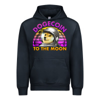 Navy doge coin to the moon 80's retro sunset Urban Hoodie - Jasminsmagicworld