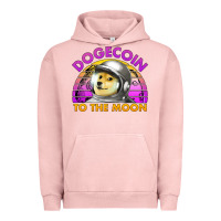Pigment Salmon doge coin to the moon 80's retro sunset Urban Hoodie - Jasminsmagicworld