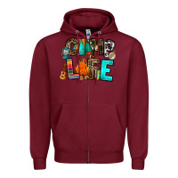 Burgundy camp life Zipper Hoodie - RanaPortraitStore