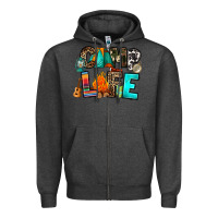 Charcoal Heather camp life Zipper Hoodie - RanaPortraitStore