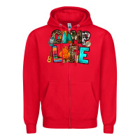 Red camp life Zipper Hoodie - RanaPortraitStore