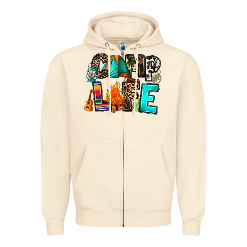 Camp Life Zipper Hoodie by RanaPortraitStore | Teevron