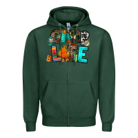 Sports Green camp life Zipper Hoodie - RanaPortraitStore