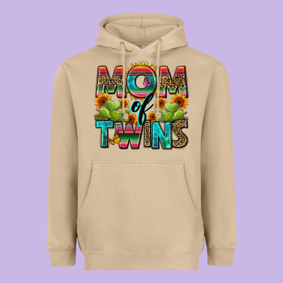 Mom Of Twins Heavyweight Hoodie Designed By Zillion Design Studio