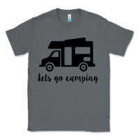 Charcoal Heather lets go camping Classic Tee - Unal Design