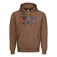 Chestnut god  bless america with cross Zipper Hoodie - RanaPortraitStore