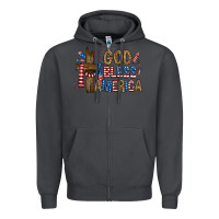 Smoke god  bless america with cross Zipper Hoodie - RanaPortraitStore