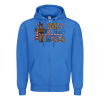 True Royal god  bless america with cross Zipper Hoodie - RanaPortraitStore
