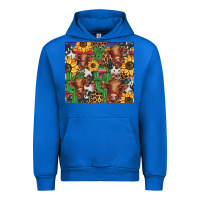 Cobalt western cactus sunflower highlands cow Urban Hoodie - BarkalooDesign