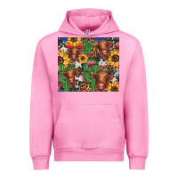 Fuchsia Pink western cactus sunflower highlands cow Urban Hoodie - BarkalooDesign