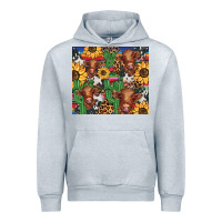 Heather Grey western cactus sunflower highlands cow Urban Hoodie - BarkalooDesign