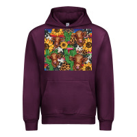 Mauve Wine western cactus sunflower highlands cow Urban Hoodie - BarkalooDesign