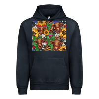 Navy western cactus sunflower highlands cow Urban Hoodie - BarkalooDesign