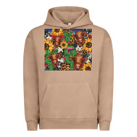 Pigment Burro western cactus sunflower highlands cow Urban Hoodie - BarkalooDesign