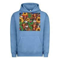 Pigment Pebble Blue western cactus sunflower highlands cow Urban Hoodie - BarkalooDesign