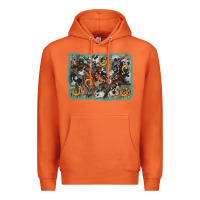 Carrot bucking bronco rodeo revolver western background Premium Hoodie - AdoDesignShop