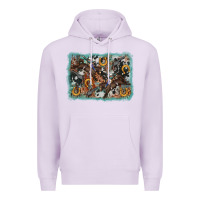 Lilac bucking bronco rodeo revolver western background Premium Hoodie - AdoDesignShop