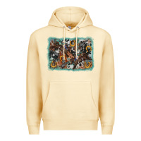 Pina Colada bucking bronco rodeo revolver western background Premium Hoodie - AdoDesignShop