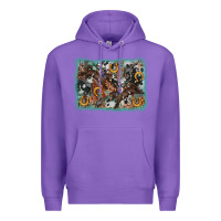 Purple bucking bronco rodeo revolver western background Premium Hoodie - AdoDesignShop