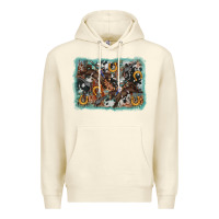 Sandshell bucking bronco rodeo revolver western background Premium Hoodie - AdoDesignShop