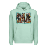 Seafoam bucking bronco rodeo revolver western background Premium Hoodie - AdoDesignShop