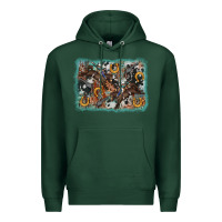 Sports Green bucking bronco rodeo revolver western background Premium Hoodie - AdoDesignShop