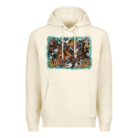 Tofu bucking bronco rodeo revolver western background Premium Hoodie - AdoDesignShop