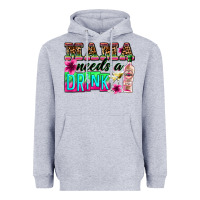 Heather Grey mama needs a drink Heavyweight Hoodie - Zillion Design Studio