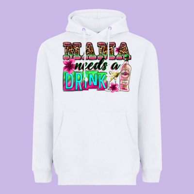 Mama Needs A Drink Heavyweight Hoodie Designed By Zillion Design Studio