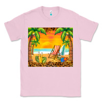 Bubblegum Pink sunset beach Classic Tee - BarkalooDesign