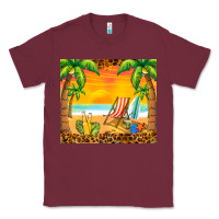 Burgundy sunset beach Classic Tee - BarkalooDesign